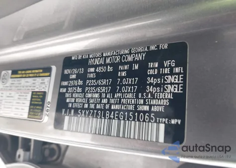 2014 Hyundai Santa Fe Sport 2.4L from USA, damaged, VIN 5XYZT3LB4EG151065